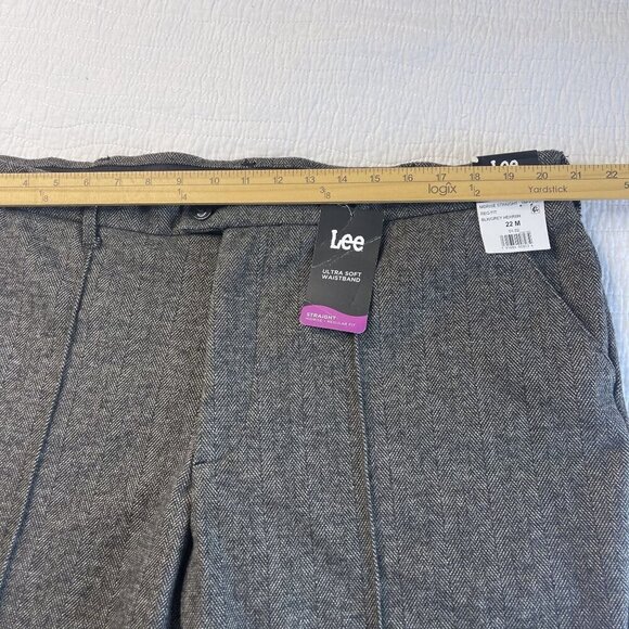LEE Womens Regular Fit Straight Leg Mid Rise Ultra Soft Career Trousers Pants 22 - Picture 6 of 10